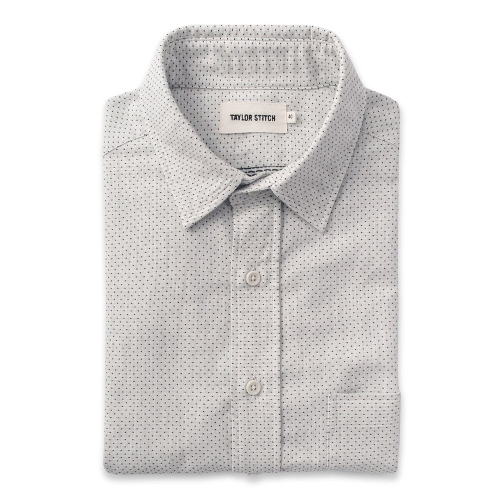 Taylor Stitch California Shirt - Navy Jacquard Dot